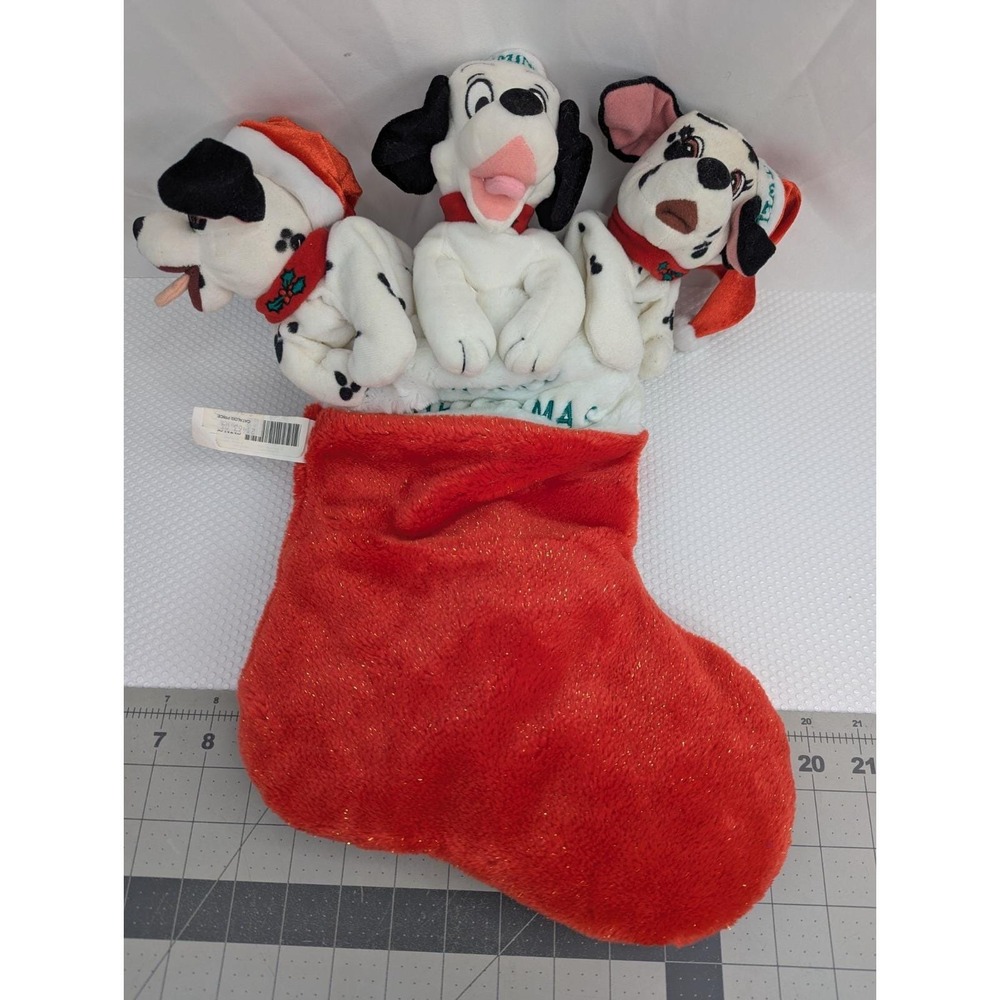 Disney 101 Dalmatians Christmas Stocking Wall Hanging Domino Lucky Jewel Stuffed